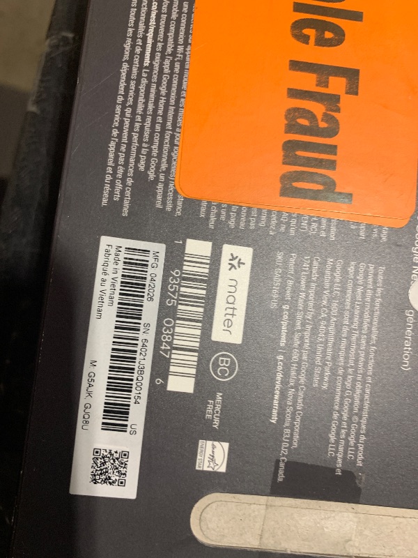 Photo 1 of Google Nest Learning Thermostat (4th Gen) with Sensor