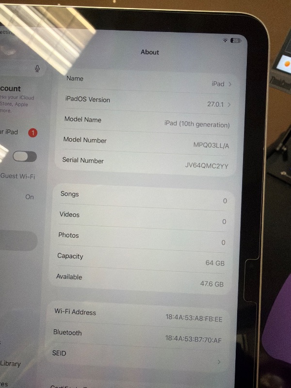 View 9 of Apple iPad 10th Gen 64GB Wi-Fi Silver