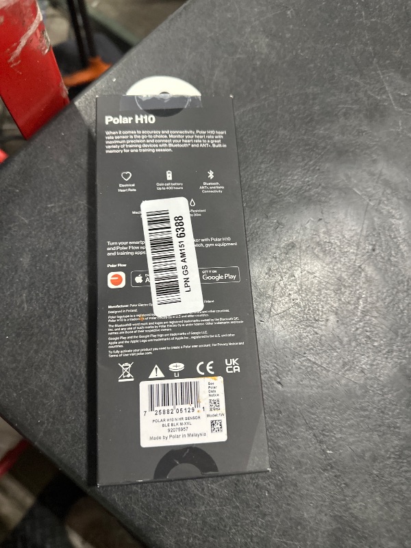 Photo 1 of Polar H10 Heart Rate Monitor Chest Strap - Black, M-XXL