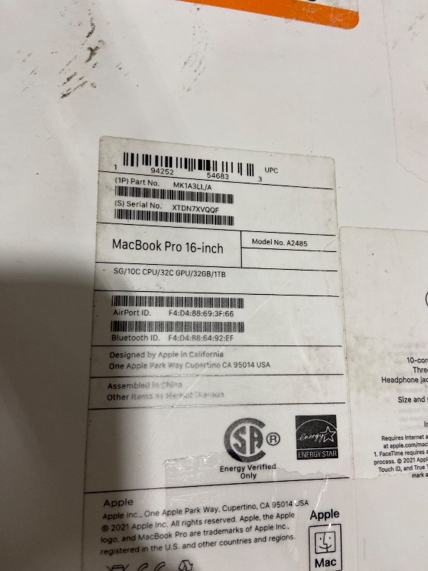 Photo 1 of Apple MacBook Pro 16-inch M1 Max Laptop