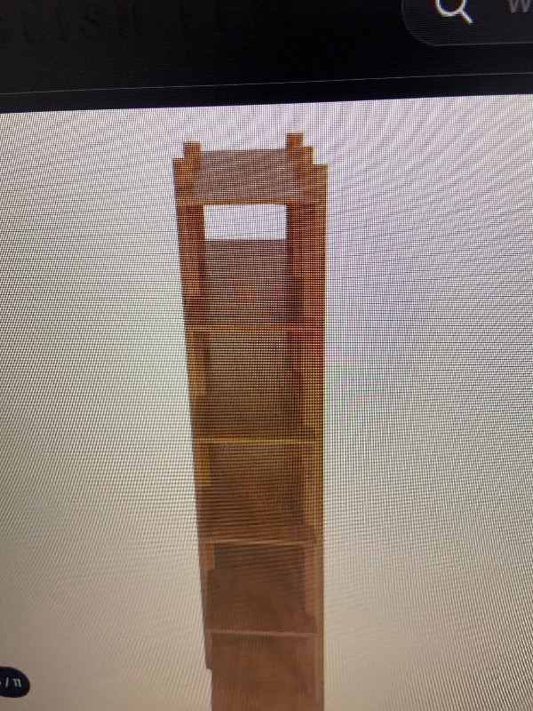 Photo 1 of 6 Tier Acacia Veneer Bookshelf Open Storage Unit Heavy Duty Pine Wood Frame Display