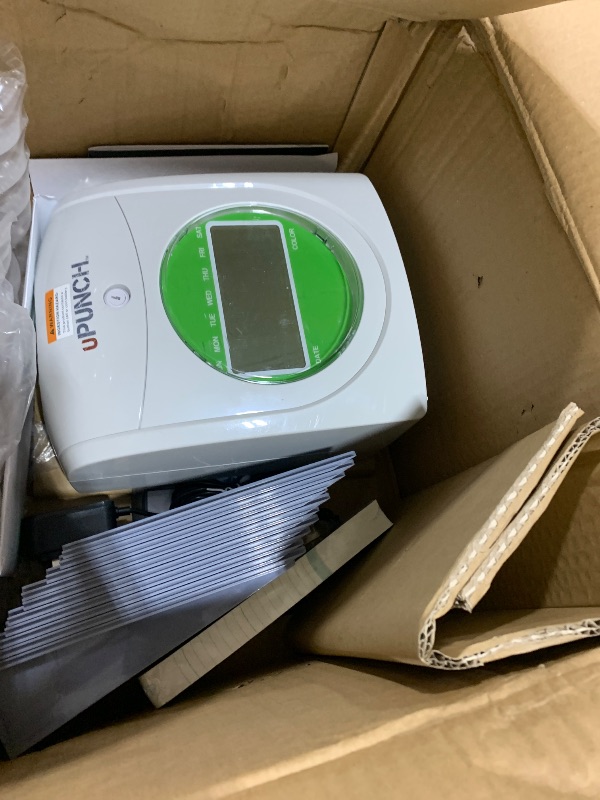 View 3 of uPunch HN1500 Starter Time Clock Bundle for Small Business: Employee Punch Clock System with 100 Time Cards, Card Rack, and Ribbon