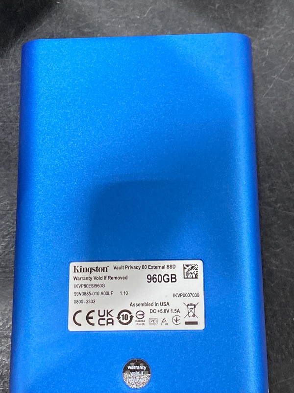 Photo 1 of Kingston IronKey Vault Privacy 80 960GB External SSD | FIPS 197 | XTS-AES 256GB Encrypted | Touch Screen PIN | Secure Data Protection | IKVP80ES/960G