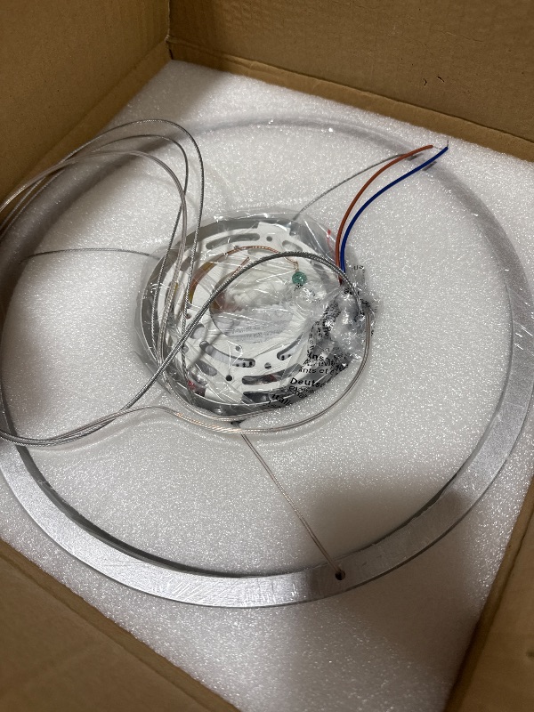 Photo 1 of Mccokaige 12" Nickel LED Ring Chandelier (3 Pack)