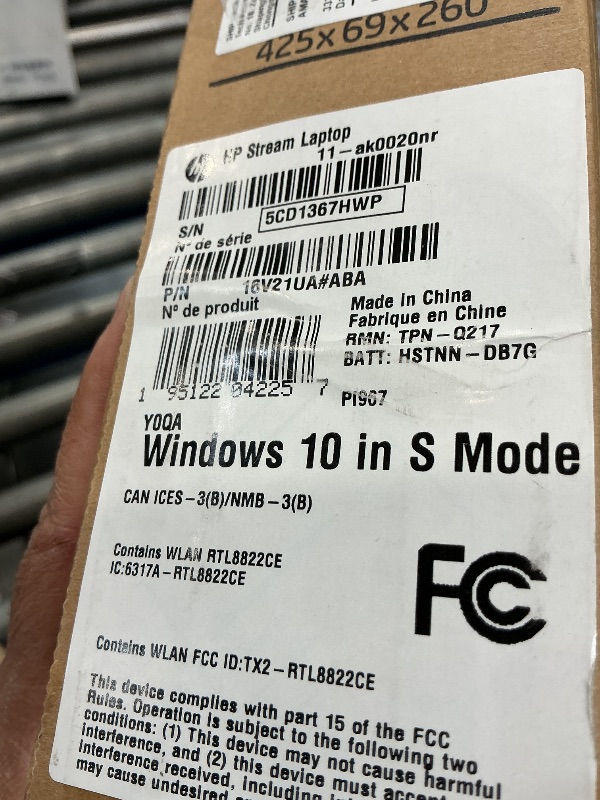Photo 1 of HP Stream 11.6" HD Laptop, Intel Celeron N4000, 4GB RAM, 32GB eMMC, Windows 10