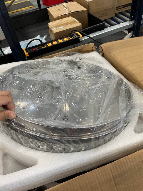 View 2 of diisunbihuo 42" Chrome Crystal Fandelier with Lights Dimmable LED