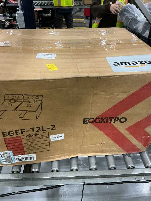 View 2 of EGGKITPO Commercial Dual Tank Deep Fryer 12L x 2