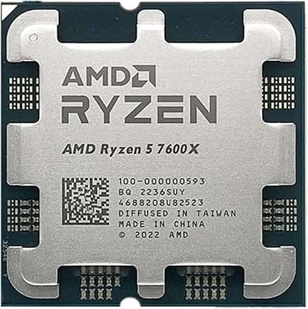 Photo 1 of CPU A R 5 7600X R5 7600X 4.7 GHz 6-Core 12-Thread CPU Processor 5NM L3=32M 100-000000593 Socket AM5 New But Without Cooler