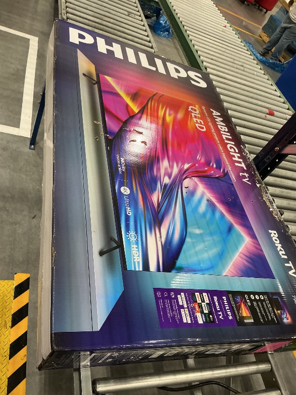 View 2 of Philips 55 Inch 4K Ambilight QLED Roku TV, UHD 2160p,7985 Series