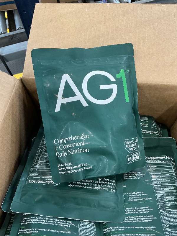 Photo 1 of AG1 Greens Powder Refill Pouch – 75 Vitamins, Multivitamin & Probiotic | Gut Health Support | Vegan, Keto, Gluten Free | Athletic Greens Supplement - Pouch Only, Classic Formula 20 pcs Exp 02/27