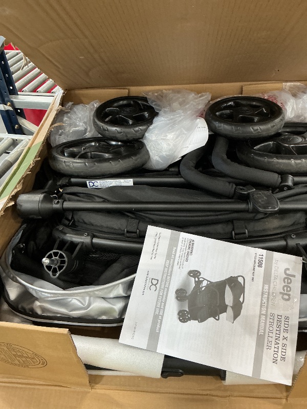 View 3 of Jeep Destination Ultralight Side x Side Double Stroller, Midnight