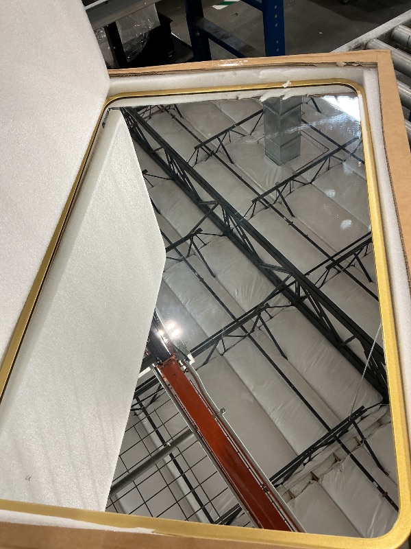 View 3 of ACEMIRO 16x24 Inch Medicine Cabinet Gold Metal Frame
