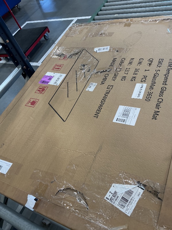 View 2 of Koonmi Tempered Glass Chair Mat 36" x 50"