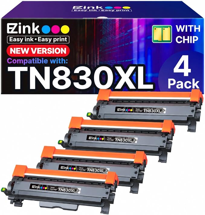 Photo 1 of TN830XL Toner Cartridge Replacement for Brother TN830 TN830XL 830 XL/V/R
Compatible for Brother TN830XL with Brother DCP-L2640DW HL-L2460DW HL-L2480DW HL-L2400D Printer (4 Black, New Packaging Ver)