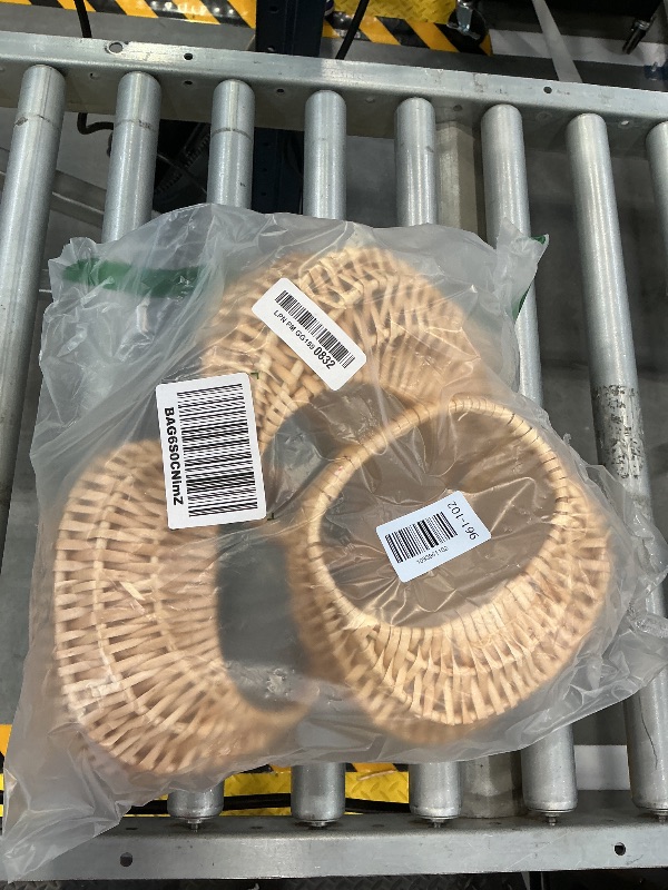Photo 1 of mekueeex Rattan Half-moon Wicker Basket with Handle (3 Pcs)