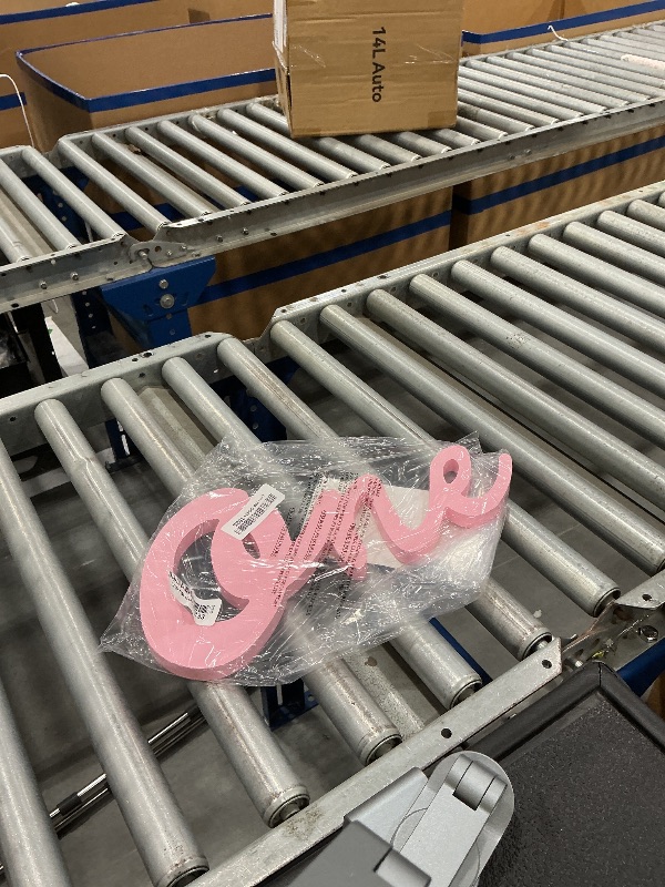 Photo 1 of TONIFUL Wooden "One" Sign - Light Pink