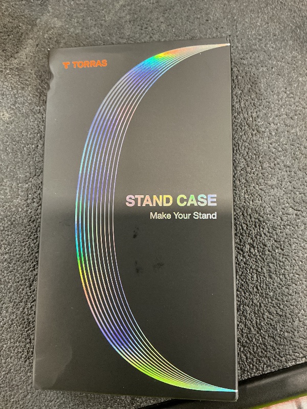 Photo 1 of TORRAS Liquid Silicone Case with Stand for iPhone 16 Pro, Obsidian Black