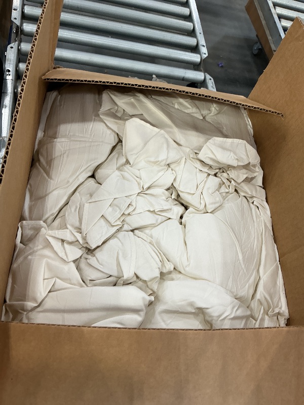 Photo 1 of Andency Ivory Ruffle California King Comforter Set, 3 Pieces