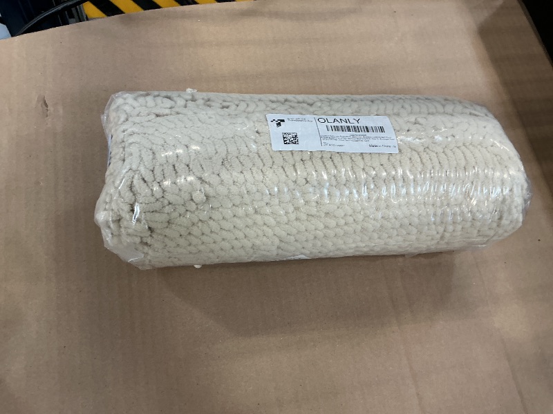 Photo 1 of OLANLY Chenille Bath Rug 24" x 16" Sand