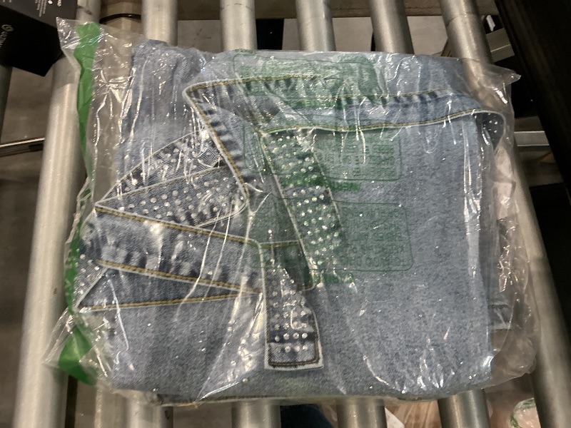 Photo 1 of CHICME Women's Rhinestone Flare Jeans - Blue - X-Large