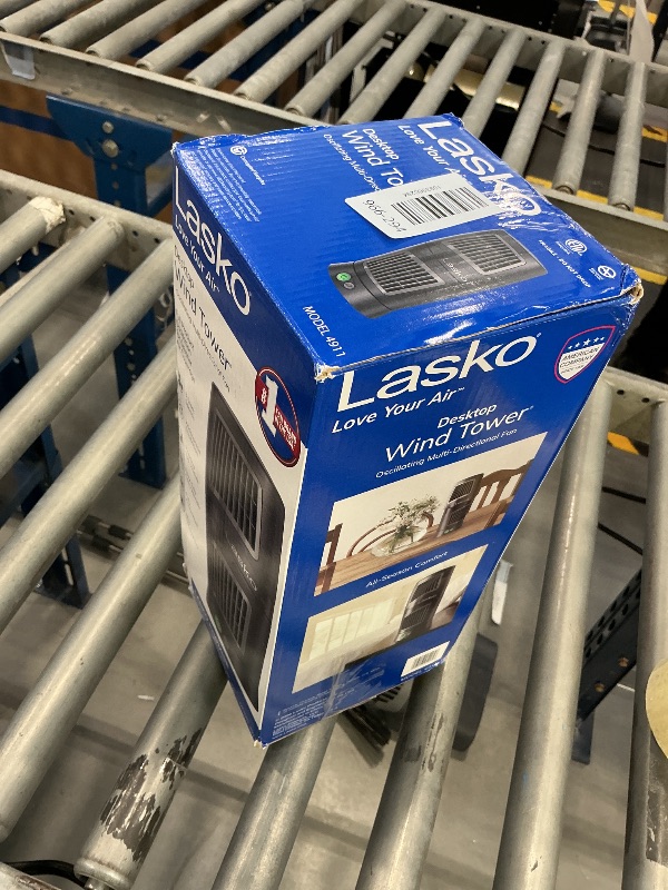 Photo 1 of Lasko 12" Twist-Top™ 3-Speed Portable Tower Table Fan Widespread Oscillation for Bedroom, Office, Black, 4911