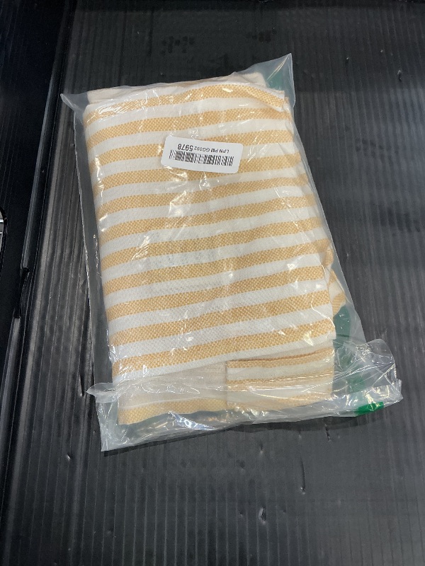 Photo 1 of jinchan Stripe Linen Kitchen Tier Curtains, 45 Inch, Yellow, 2 Panels