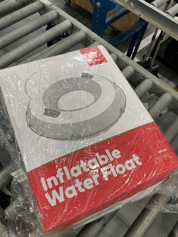 Photo 1 of QPAU Inflatable River Tube, 0.4 mm Thickened Puncture-Resistant Heavy Duty River Float, River Raft with Ergonomic Backrest, Mesh Bottom & 2 Cup Holders for Family Friends Lake Float