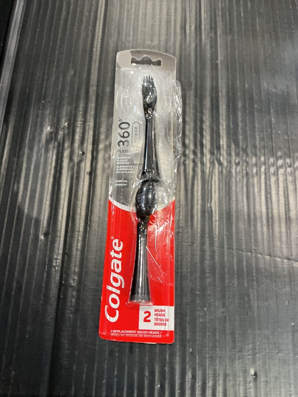 Photo 1 of Colgate 360 Battery Powered Replacement Toothbrush Heads, Black, 2 Pack