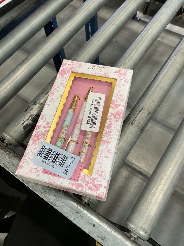 Photo 1 of Laura Ashley Refillable Ballpoint Pen Set 3 Pack Floral & Gold Accent Pens