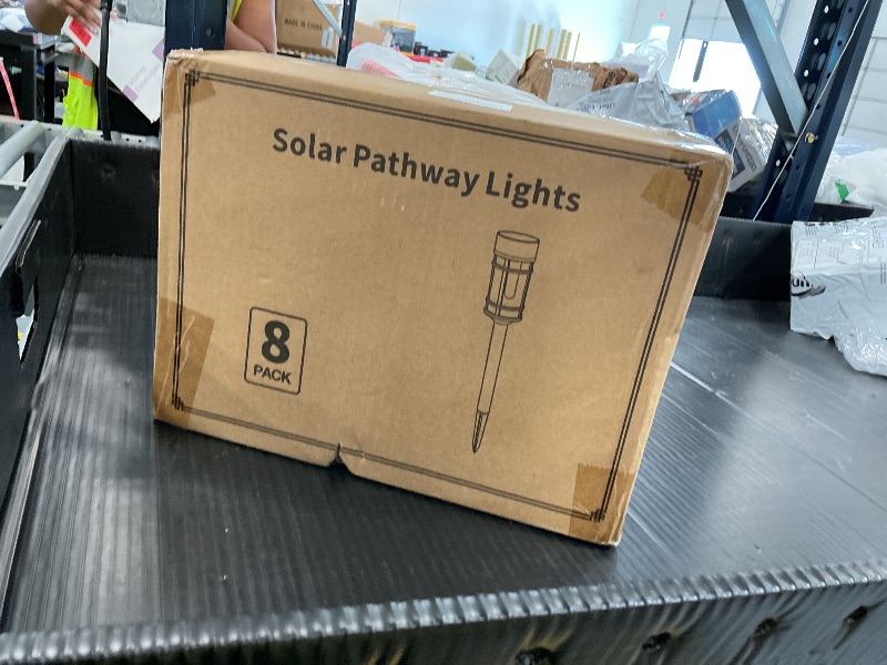 Photo 1 of Mancra Solar Pathway Lights, 8 Pack LED Solar Lights Outdoor Waterproof, Glass Metal Garden Lighting for Yard Path Landscape Lawn Walkway Driveway, 3000K