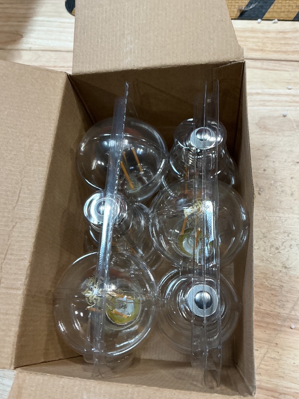 Photo 1 of Ascher 60 Watt Equivalent, E26 LED Filament Light Bulbs, Warm White 2700K, Non-Dimmable, Classic Clear Glass, A19 LED Light Bulb with 80 CRI, Pack of 6