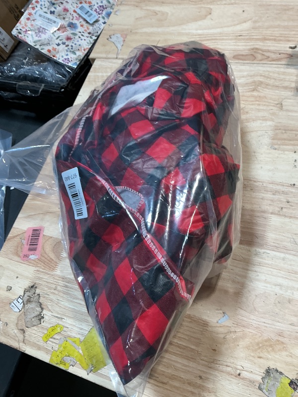 Photo 1 of Picnic Table Cover with Bench Covers, Waterproof Tablecloth Set, Red Grid