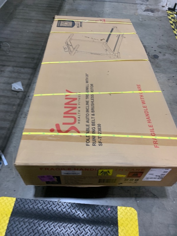 View 2 of Sunny Health & Fitness Auto Incline Treadmill, Fully Assembled Walking Pad