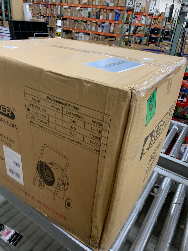 View 2 of DR. INFRARED HEATER DR-PS11524 Salamander Construction 15000-Watt, Single Phase, 240-Volt Portable Fan Forced Electric Heater