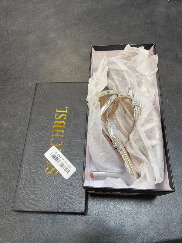 View 2 of SLXCHBSL Women's Strappy Heeled Sandals 8