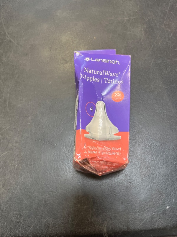 View 2 of Lansinoh NaturalWave Baby Bottle Nipples, Extra Slow Flow (XS), 4 Count