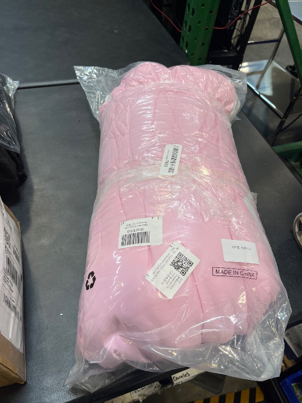 View 2 of Erose Bridal 7-Piece Full Comforter Set - Pink White H