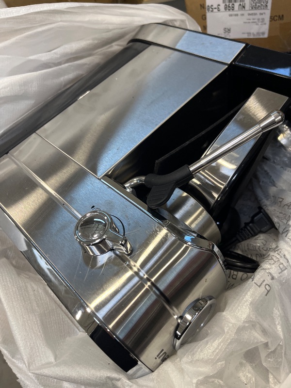 View 4 of Gevi Espresso Machine with Milk Frother, Sterling Silver
