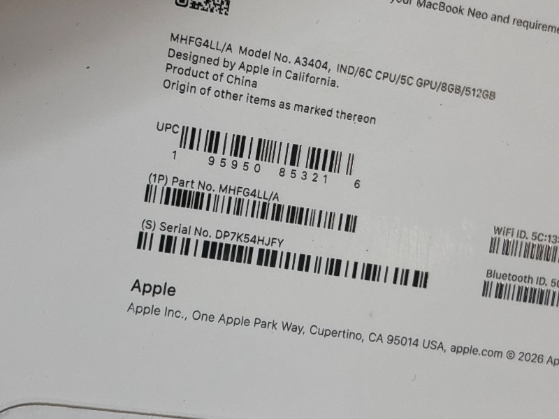 View 3 of Apple 2026 MacBook Neo 13-inch Laptop with A18 Pro chip: Built for AI and Apple Intelligence, Liquid Retina Display, 8GB Unified Memory, 512GB SSD Storage, 1080p FaceTime HD Camera, Touch ID; Indigo