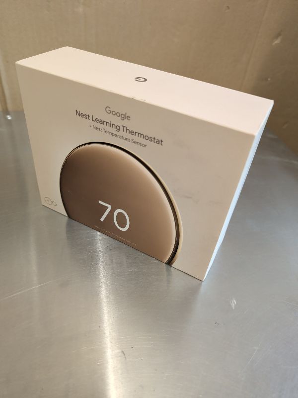 View 4 of Google Nest Learning Thermostat (4th Gen, 2024) with Nest Temperature Sensor - Energy Saving Smart Thermostat - Compatible with Alexa, Apple HomeKit and Google Home App - Polished Gold