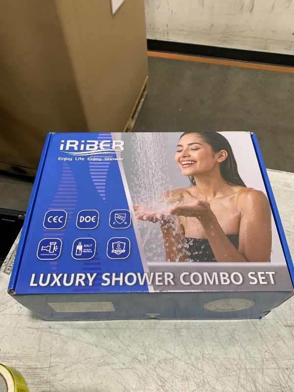 View 2 of Iriber Brushed Gold Ceiling Mount Rain Shower System