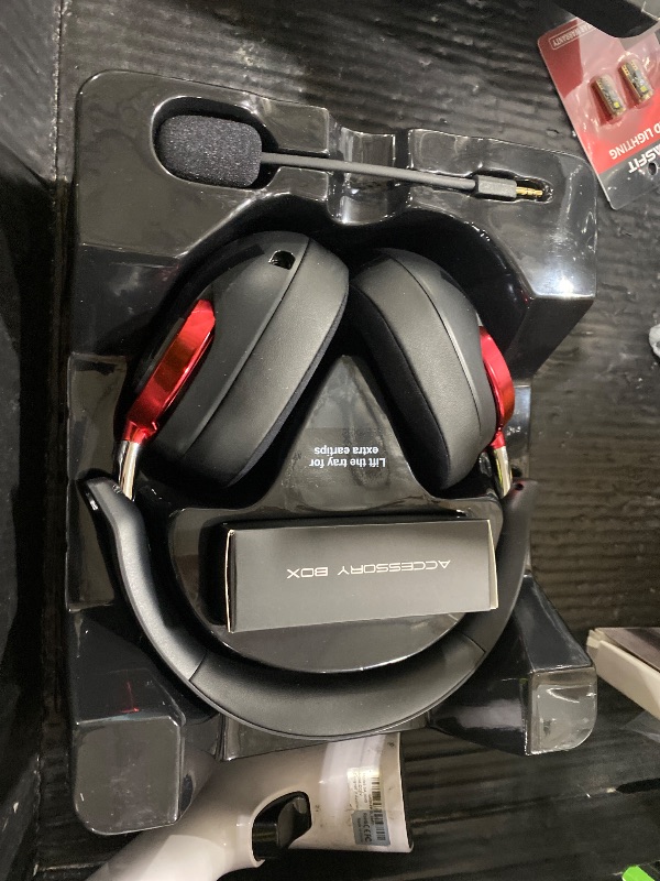 View 2 of LEOBOG Wireless Gaming Headset - Black Red