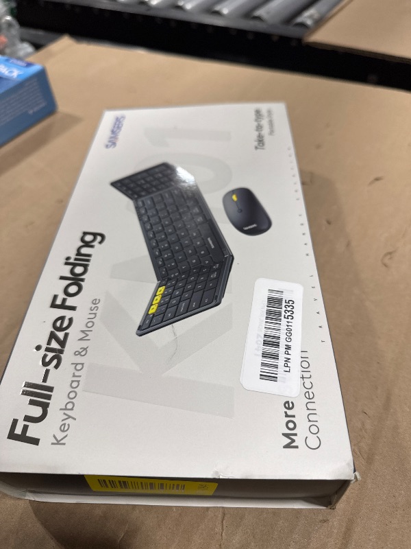 View 2 of Foldable Keyboard and Mouse, Samsers Folding Bluetooth Keyboard Combo, 2.4G + BT5.0 x 2, Full-Size Portable Travel Keyboard & Rechargeable Wireless Mouse for Windows Android iOS Mac OS, Starlight