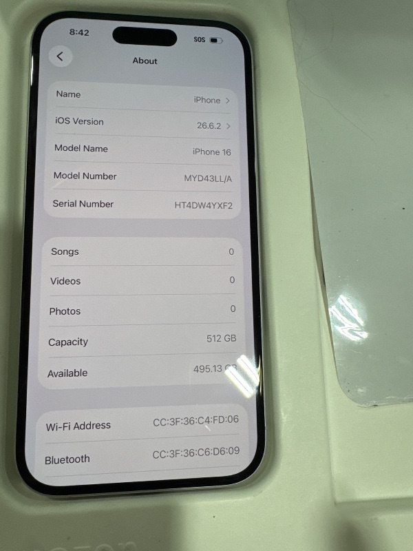 View 2 of Apple iPhone 16, 512GB, White - Unlocked