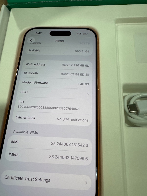 View 4 of Apple iPhone 17 Pro, US Version, 1TB, eSIM, Cosmic Orange- Unlocked (Renewed Premium)