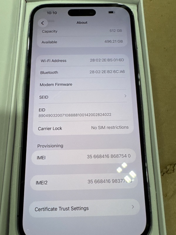 View 4 of Apple iPhone 14 Pro Max 512GB Deep Purple (Renewed)