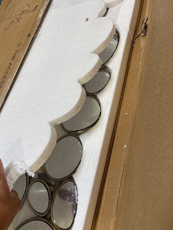 View 2 of NXHOME Silver Pebble Design Wall Mirror - 51" x 23"