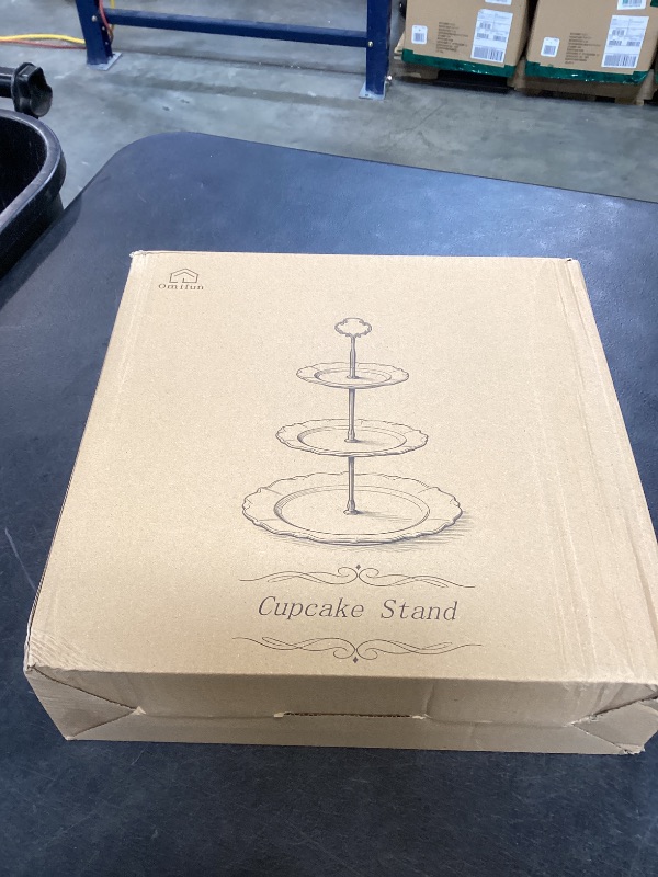 View 2 of Omifun 12" Cake Stand, Relief Round Dessert Cake Stand for 8-10 Inch Cake