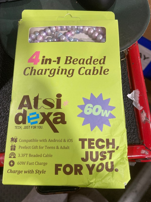 View 2 of Atsidexa 4-in-1 Beaded USB-C Charging Cable