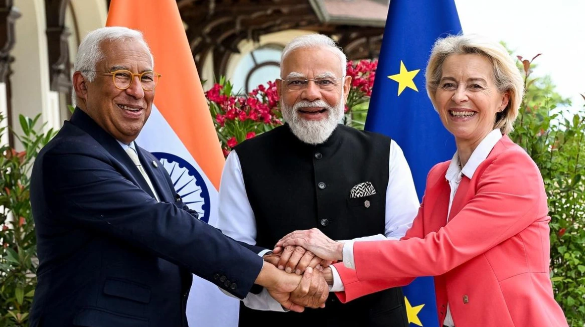 Indian Prime Minister with European Union leaders at the G7 Summit in France